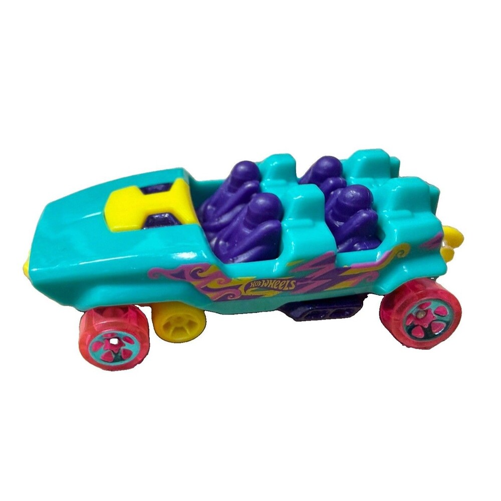 2014 Hot Wheels Loopster Teal Green HW Fun Park DIECAST Toy Roller Coaster Car